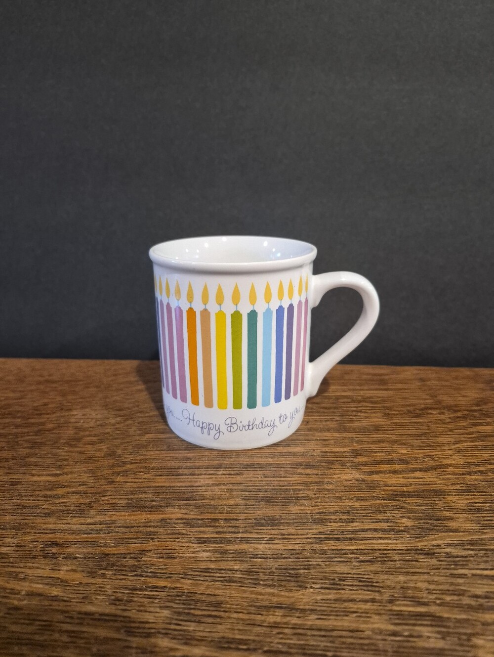 Vintage Hallmark "Happy Birthday to You" Rainbow Candles Mug